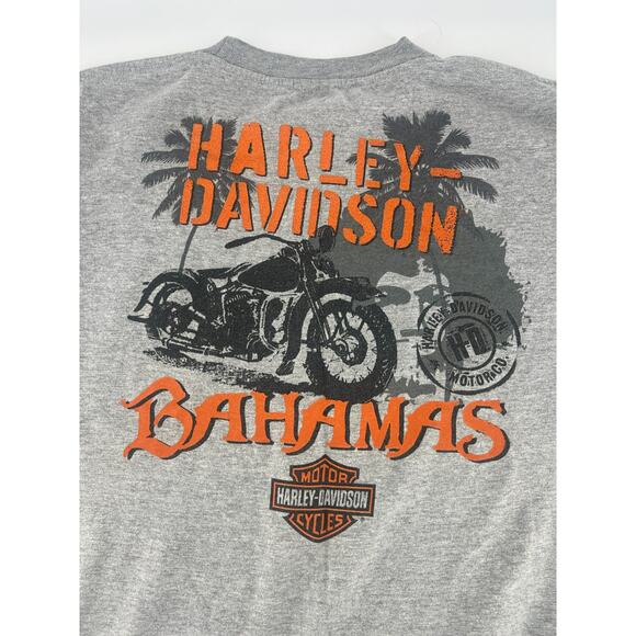 Harley Davidson Bahamas Tshirt Mens Extra Large Gray Short Sleeve Pullover - Picture 2 of 7